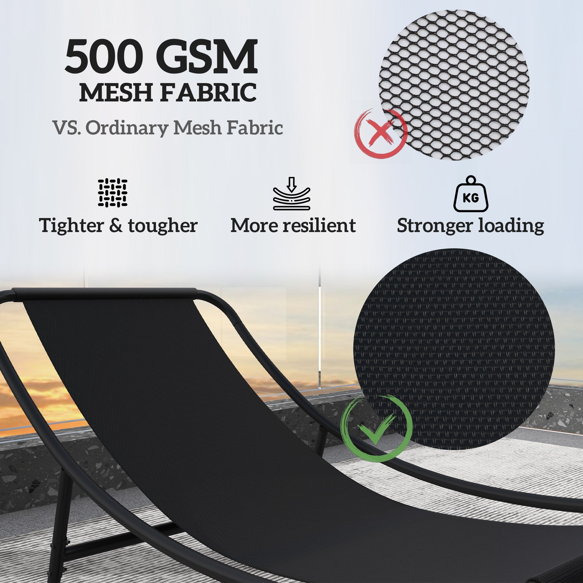 Outsunny Outdoor Patio Rocking Chair with Cushion, Steel Frame Balcony Chair with Mesh Deep Seat for Porch, Garden, Grey 