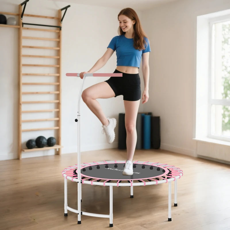 Soozier 40" Foldable Mini Rebounder Trampoline with Adjustable Handle, Quiet Indoor Fitness Trampoline for Adults & Teens – Black