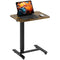 Pneumatic Standing Desk Adjustable Height, Mobile Stand Up Desk with Wheels, 43 Inch Rolling Table, Rustic Brown