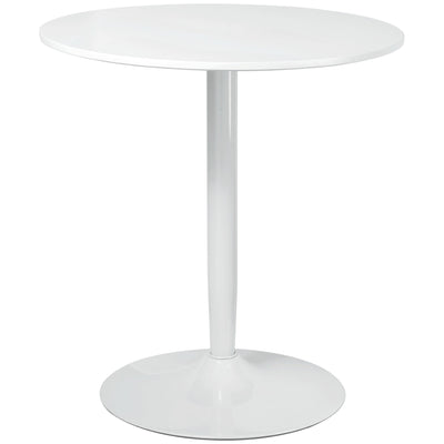 HOMCOM Modern Round Dining Table Steel Base White for Living Dining Room Sleek & Stylish 