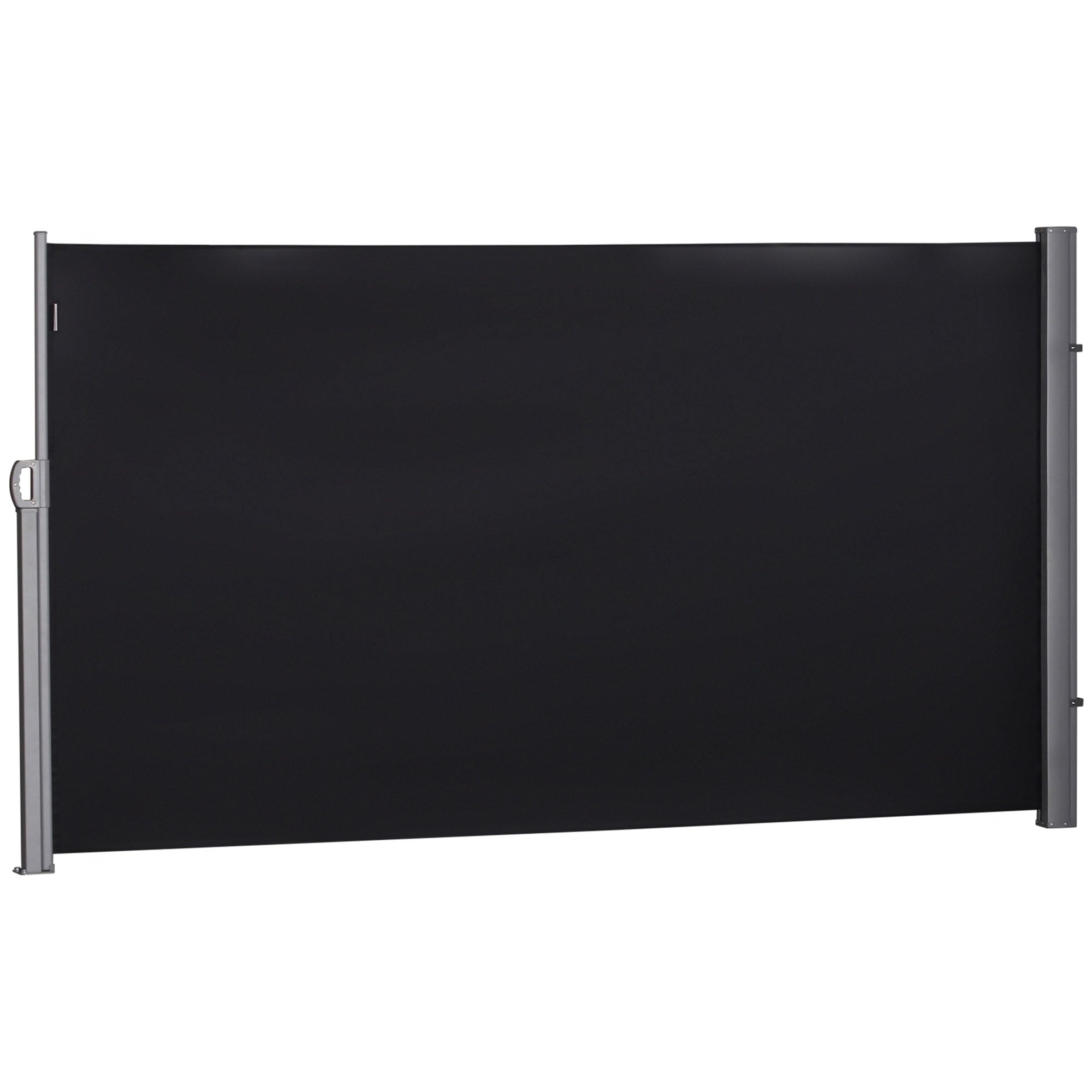 Outsunny Retractable Sidescreen: 118" x 71" UV Wind Resistant Outdoor Privacy Panel for Folding Patio, Black 