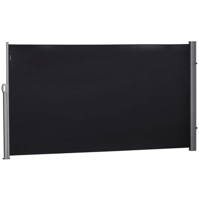 Outsunny Retractable Sidescreen: 118" x 71" UV Wind Resistant Outdoor Privacy Panel for Folding Patio, Black 