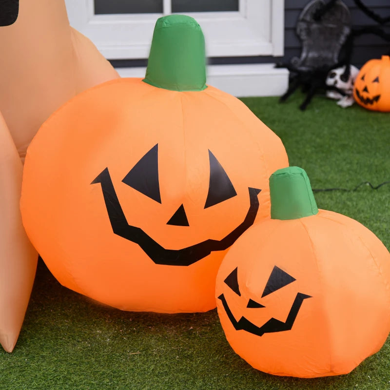 HOMCOM Inflatable Haunted Tree – LED Lighted Halloween Decoration with Owl, Ghost, and Pumpkins 