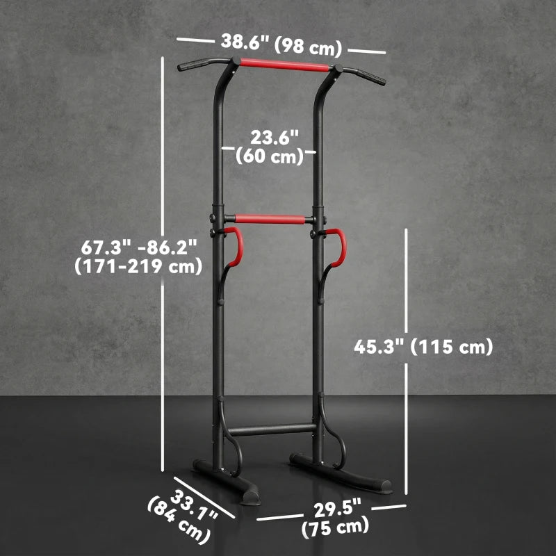 Soozier Power Tower, Pull Up Bar, Dip Station for Home Office Gym Multi-Function Workout Equipment