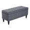 HOMCOM Storage Ottoman Bench: Tufted Linen Fabric, Soft-Close Lid for Cozy Seating, Grey