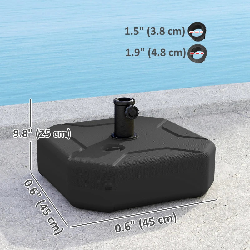Square Patio Umbrella Base Holder, Outdoor Umbrella Stand, 17.7" L x 17.7" W x 9.8" H Black