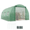Walk-in Tunnel Greenhouse, Plant Hot House w/ Support Rods, Roll-up Mesh Door, Mesh Windows, 13'x9.8'x6.6', Green