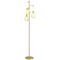 Industrial Floor Lamp with 3 Hanging Wire Lampshades, Dimmable Standing Lamp for Living Room, Gold