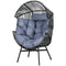 Wicker Egg Chair Outdoor Indoor Rattan Oversized Patio Lounge Chair with 5.5