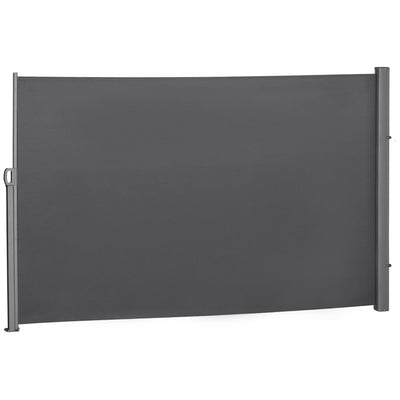 Outsunny Retractable Sidescreen: 118" x 71" UV Wind Resistant Outdoor Privacy Panel for Folding Patio, Grey 
