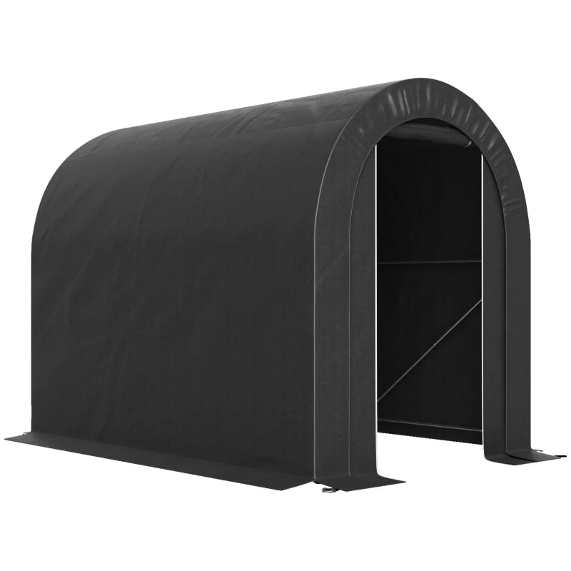 5' x 8' Outdoor Storage Shed, Heavy Duty Galvanized Steel Portable Shed for Bike, Motorcycle, Garden Tools, Black