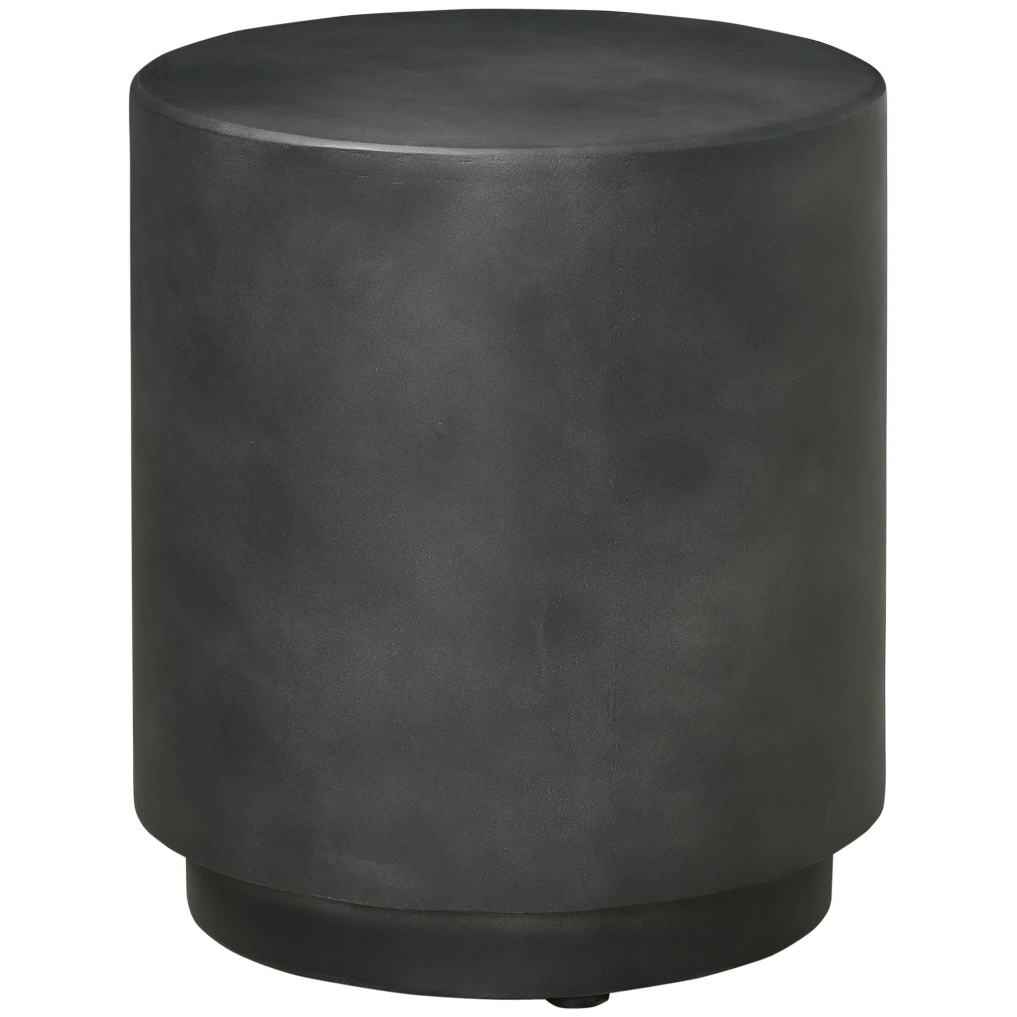 HOMCOM Lightweight Concrete Table: Round Side End Table with Concrete Finish, Adjustable Feet for Indoor and Outdoor Use 