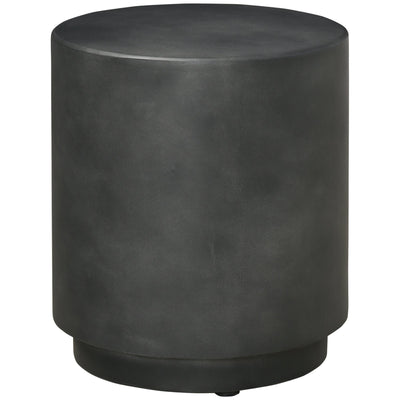 HOMCOM Lightweight Concrete Table: Round Side End Table with Concrete Finish, Adjustable Feet for Indoor and Outdoor Use 