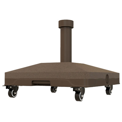 Outsunny Square Parasol Base, Portable Umbrella Stand with Wheels, Water or Sand Filled, for Φ0.75", Φ1.5" Poles, Brown 