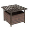 Outsunny Rattan Wicker Patio Coffee Table Outdoor Furniture with Umbrella Hole for Garden Backyard Brown