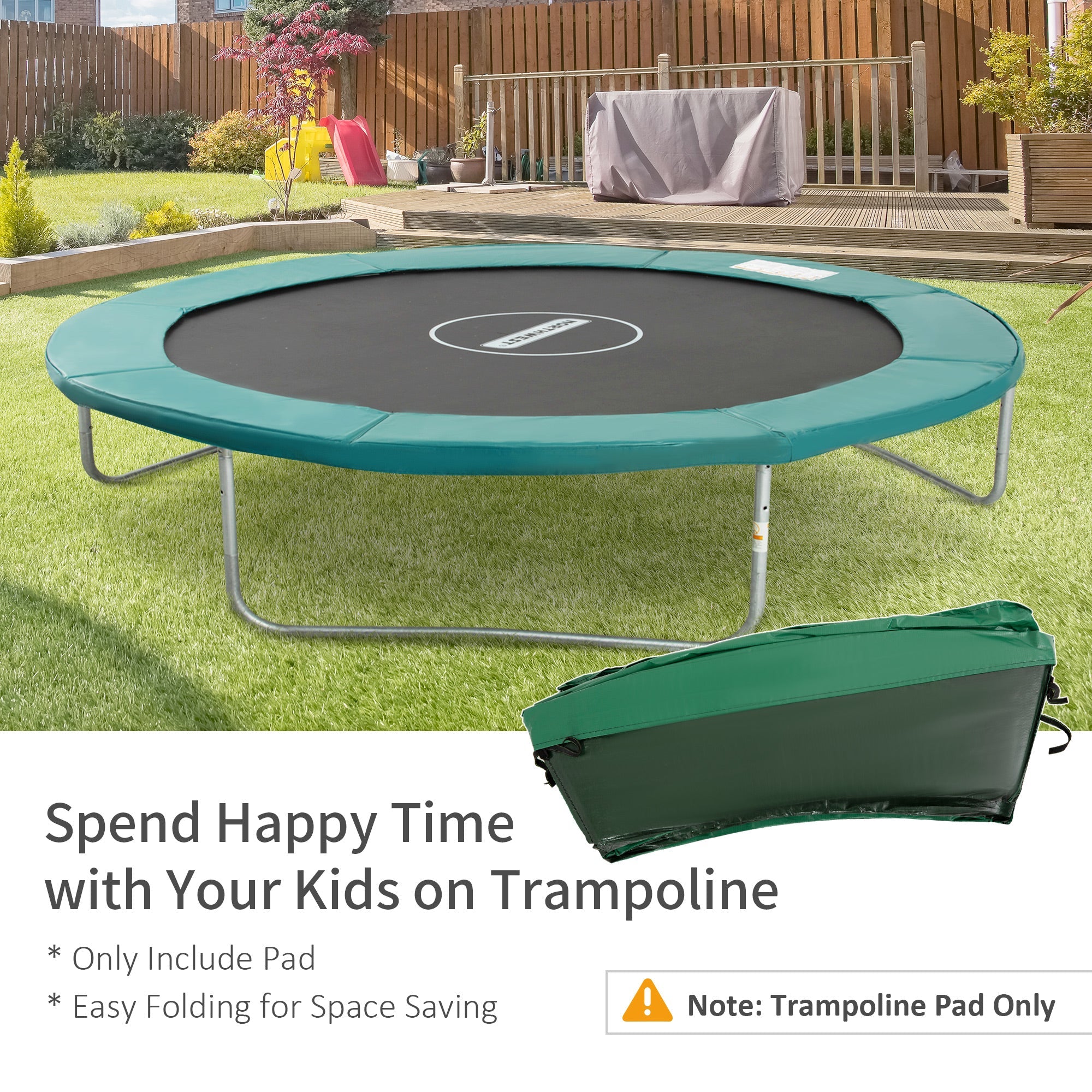HOMCOM 14FT Trampoline Safety Pad Replacement Jump Bounce Protection Cover Green 