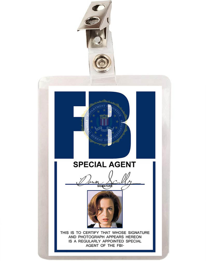 X FILES Dana Scully FBI Agent ID Badge 