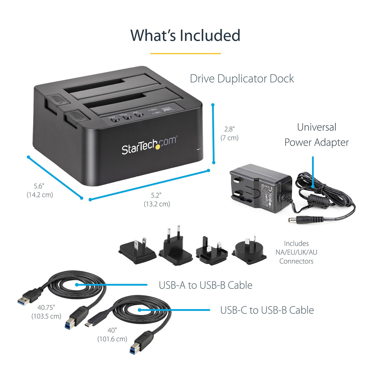 StarTech Dual-Bay Hard Drive Duplicator & Docking Station, Standalone HDD/SSD Cloner, USB 3.2 Gen 2 (10Gbps), SATA III