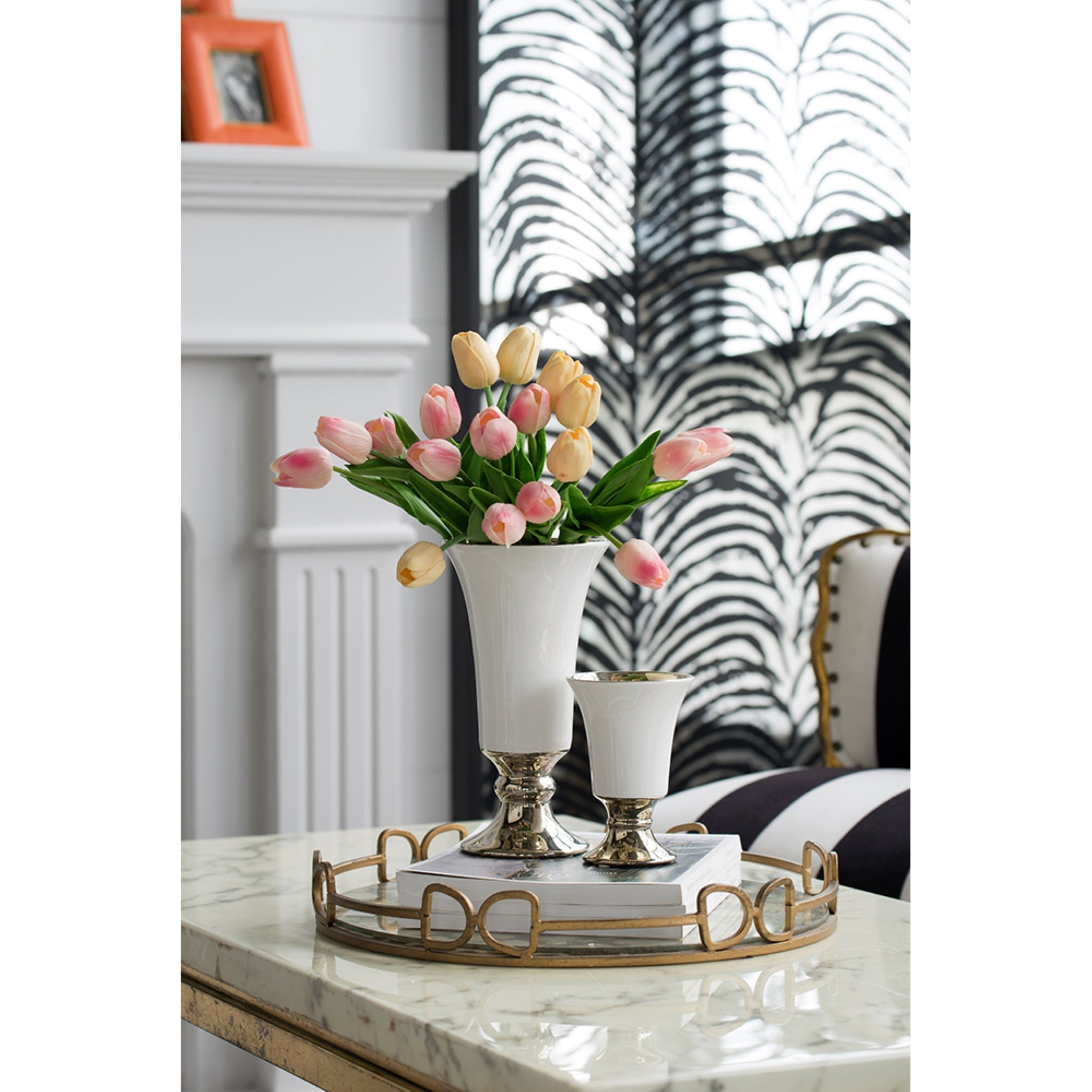 Artificial Tulip 9-Stem Bundle, Pink 
