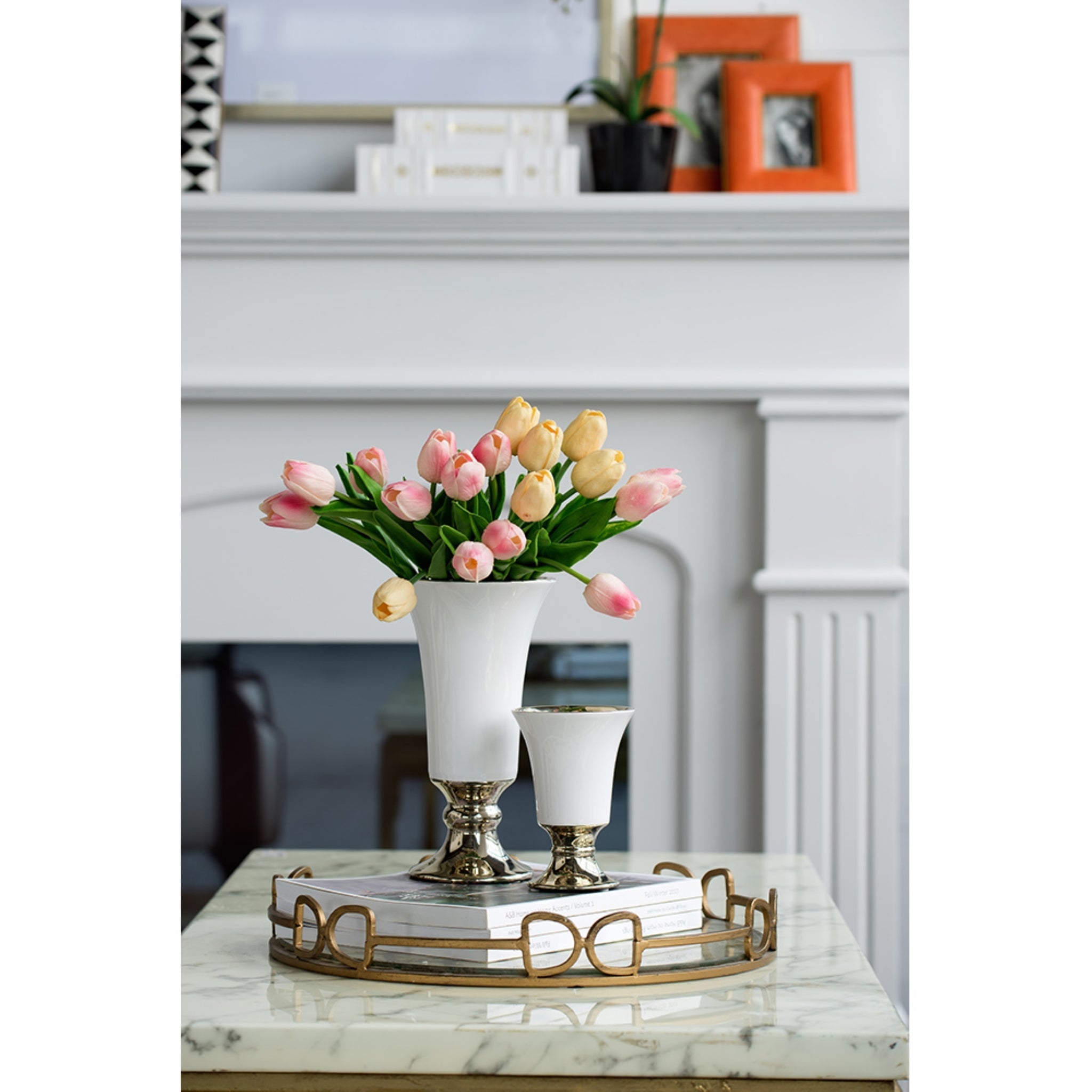 Artificial Tulip 9-Stem Bundle, Pink 