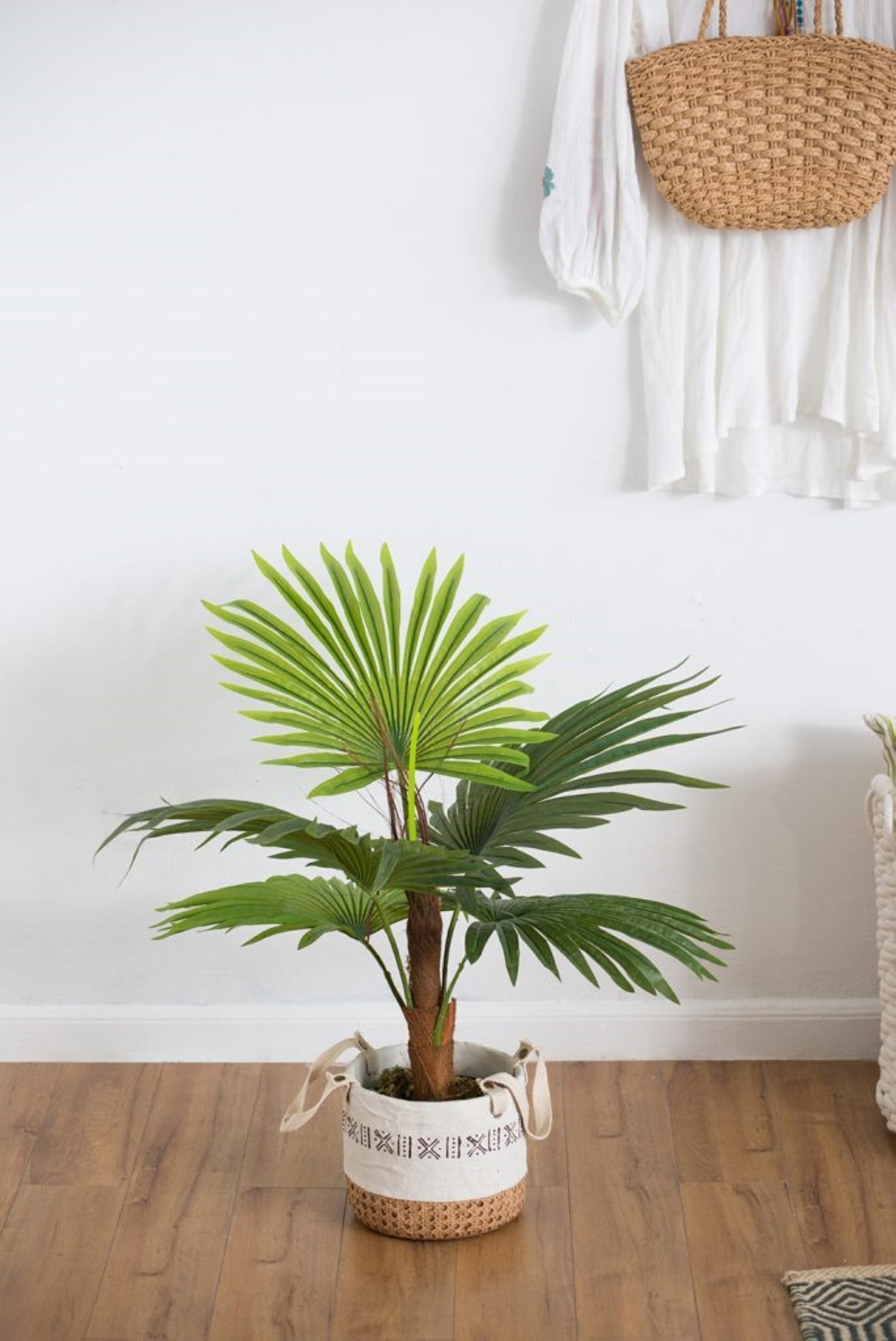 Artificial Fan Palm Tree In Pot 
