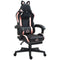 Cute Racing Gamer Chair, Faux Leather Gaming Chair with Footrest, Headrest and Lumbar Support, Black