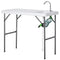 Outsunny Folding Fish Cleaning Table with Sink Faucet Spray Cleaner for BBQ Camping Picnic Garden 45