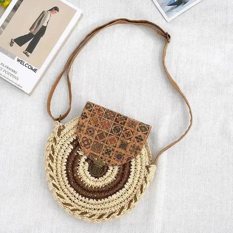 Shoulder Straw-weaved Crossbody Beach Casual Ethnic Style Mini And Simple Handmade Beach Bag 