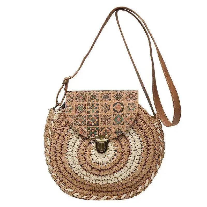 Shoulder Straw-weaved Crossbody Beach Casual Ethnic Style Mini And Simple Handmade Beach Bag 