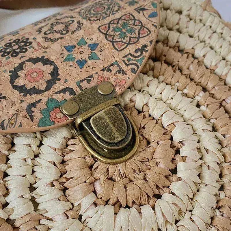Shoulder Straw-weaved Crossbody Beach Casual Ethnic Style Mini And Simple Handmade Beach Bag 