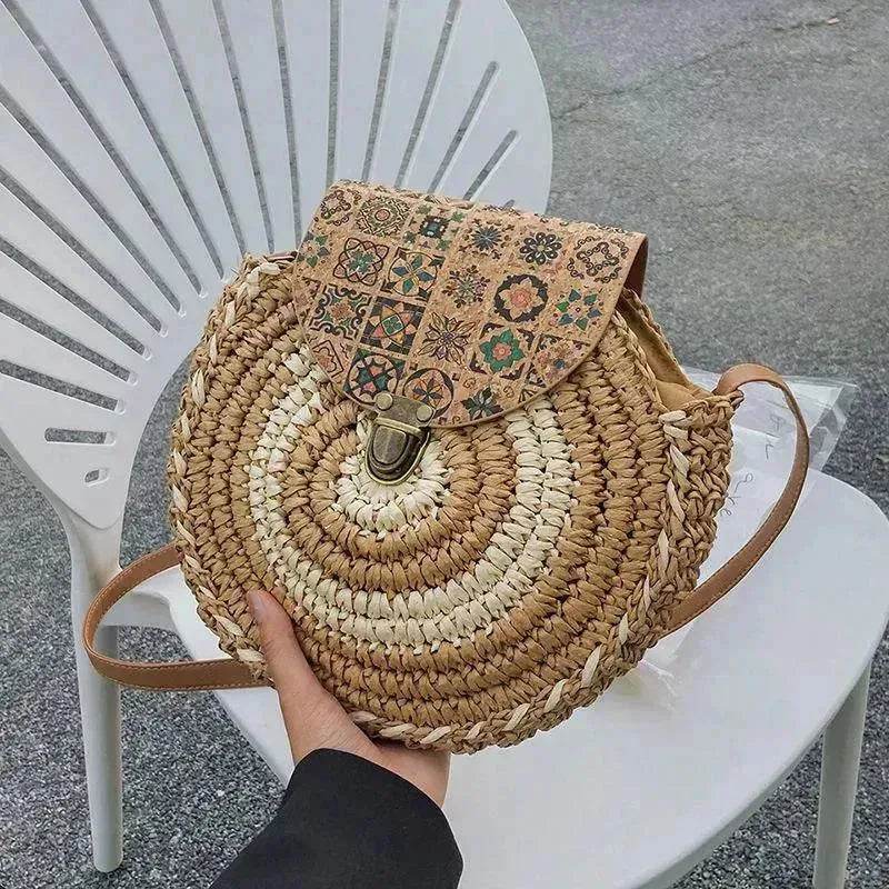 Shoulder Straw-weaved Crossbody Beach Casual Ethnic Style Mini And Simple Handmade Beach Bag 