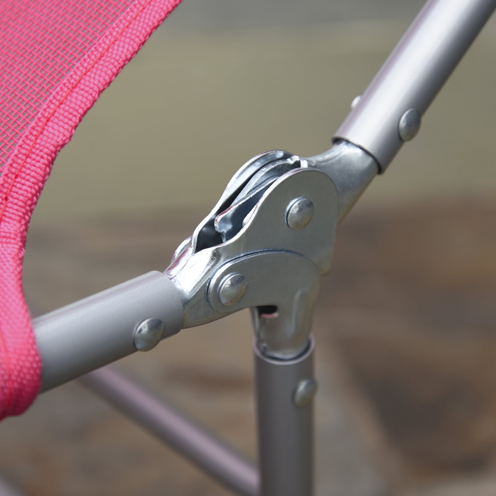 Outsunny Outdoor Lounge Chair, Portable Reclining Seat, Folding Chaise Lounge, Tanning Chair Bed with Pillow, Pink 