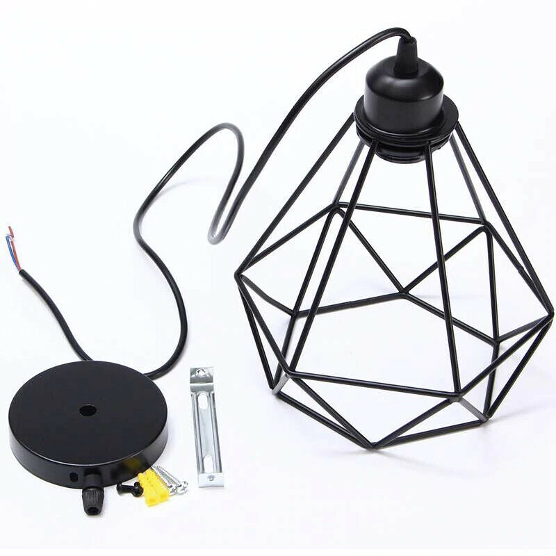 Industrial Geometric Cage Pendant Lamps Ceiling Light Fixtures~1176