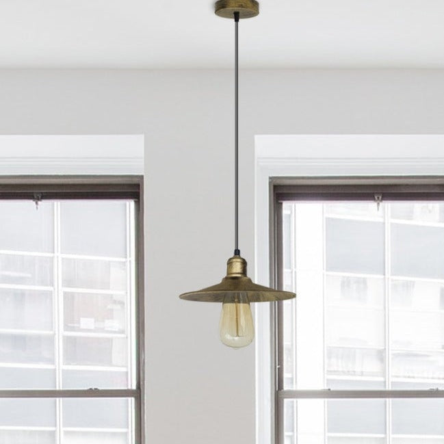 Modern Metal Flat Brushed Brass Pendant Lighting~ 1567