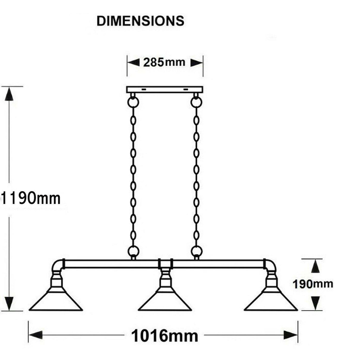 Industrial 3-way Ceiling Pipe Pendant Lights~1159