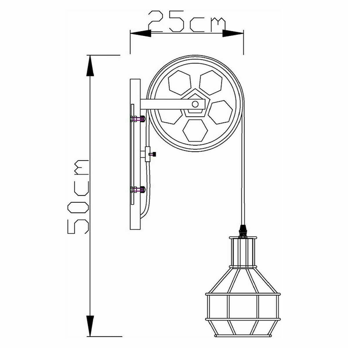 Industrial Pulley Wall Sconce Cage Wall Light Home Restaurant Farmhouse~1163