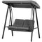 Outsunny 2-Seater Outdoor Porch Swing with Adjustable Canopy, Patio Swing Chair for Garden, Poolside, Backyard, Dark Grey