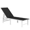 Outdoor Lounge Chair, 5-Position Reclining Outdoor Chaise Lounge Tanning Chair with Mesh Seat, Black