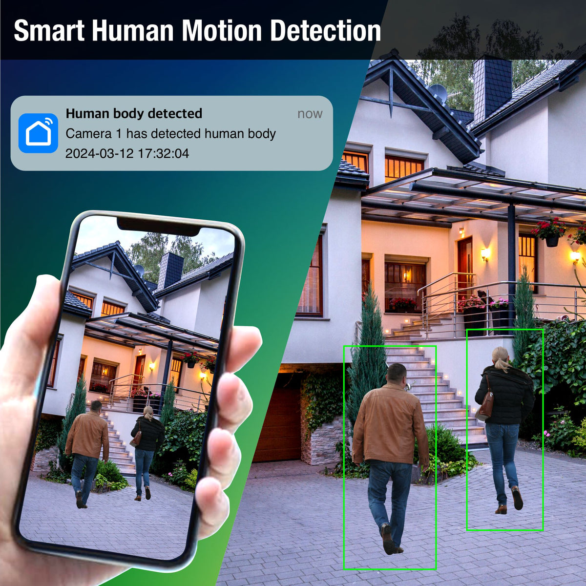 Elder WiFi PTZ Security Camera System, 4K NVR 8CH & Semi Wireless 5MP Cameras Outdoor Color Night Vision, Person Detection Smart Home Surveillance CCTV DIY 