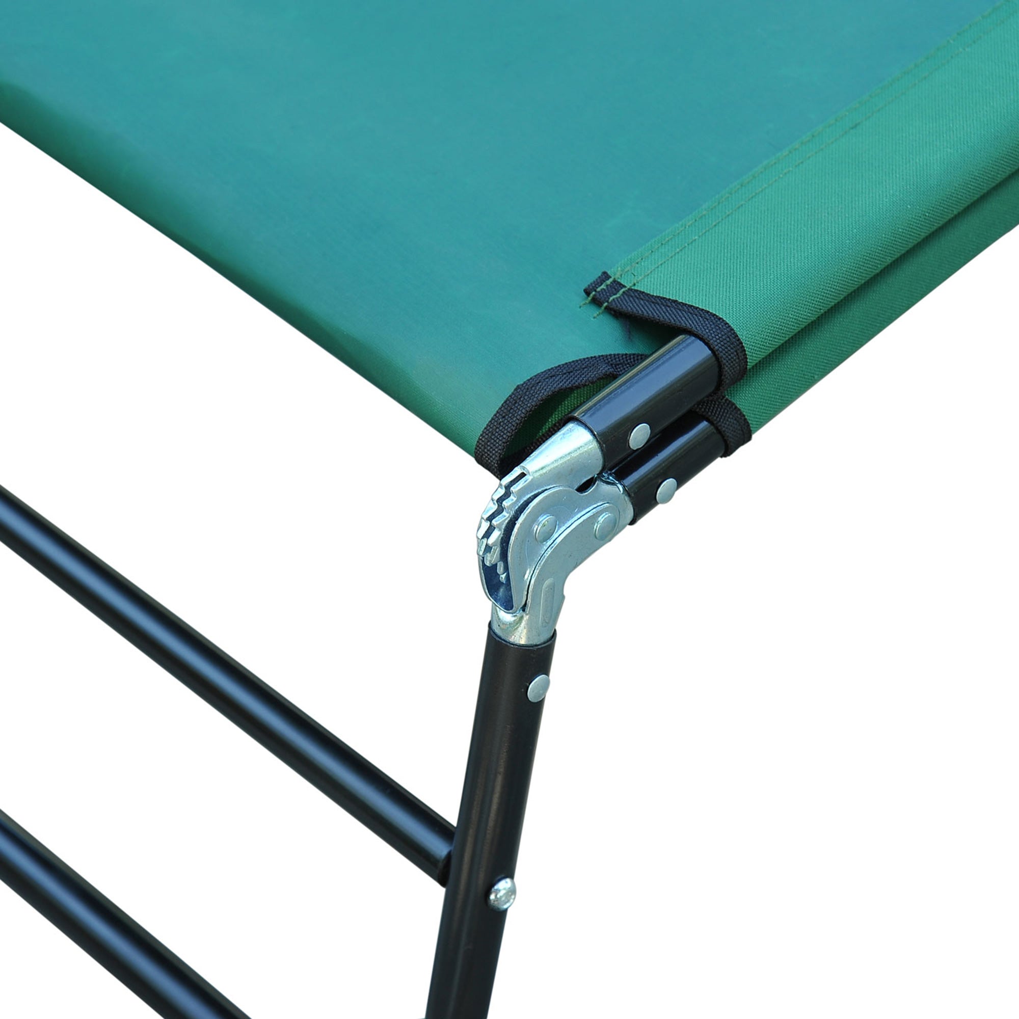 Outsunny Portable Folding Beach Lounge Chair, Reclining Patio Sun Lounger Bed, Green - Ideal for Camping & Garden 