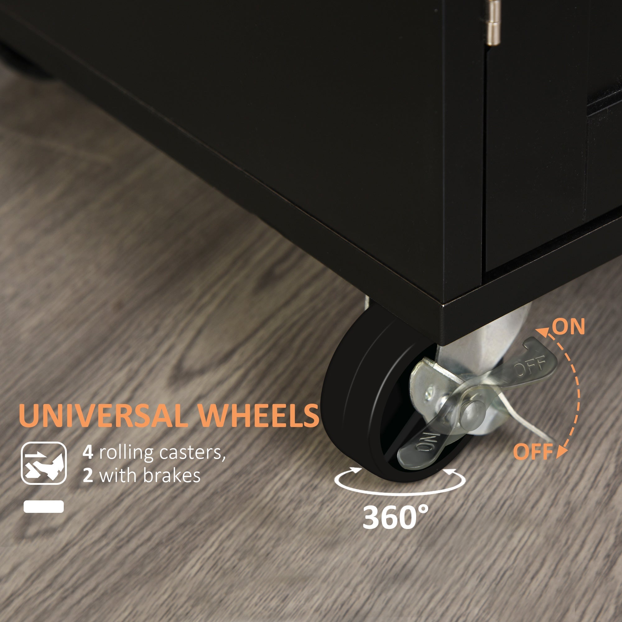 HOMCOM Mobile Culinary Companion: Rolling Kitchen Island Cart with Wood Top, Storage Drawer, Towel Bar, and Shelves 