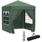 6.6'x6.6' Pop Up Canopy Tent with Sidewalls, Instant Sun Shelter Camping Gazebo with Carry Bag, Dark Green