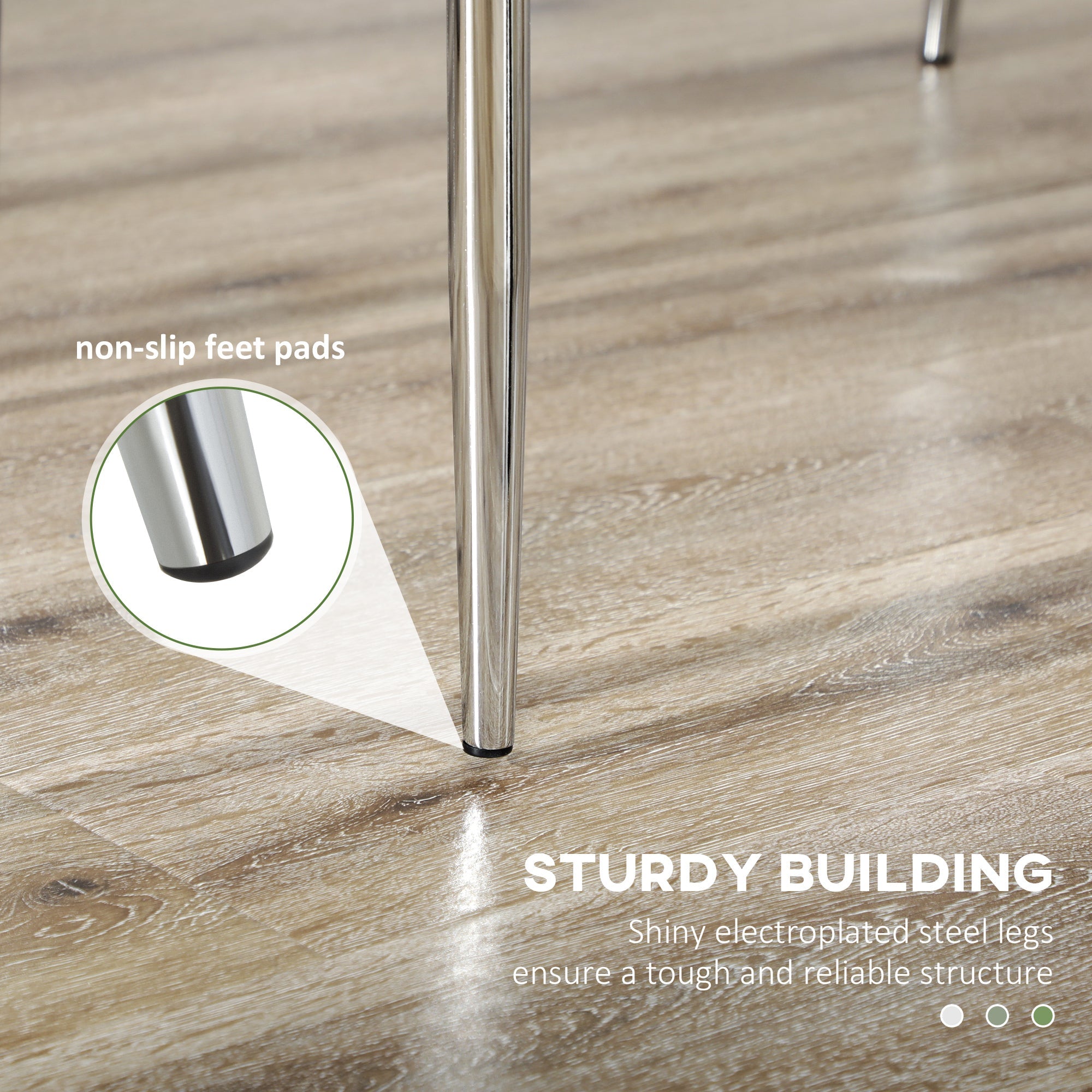 HOMCOM Kitchen Dining Chairs Set of 4 Faux Leather Upholstery Steel Legs for Living Dining Room Black 