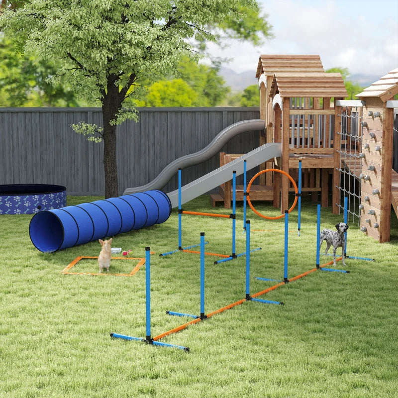 Dog Agility Training Equipment, 8PCS Dog Obstacle Course Starter Kit with Carrying Bag