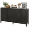 HOMCOM Sideboard Buffet TV Stand Storage Cabinet Barn Door Adjustable Shelf TVs up to 65 Inches Black Oak