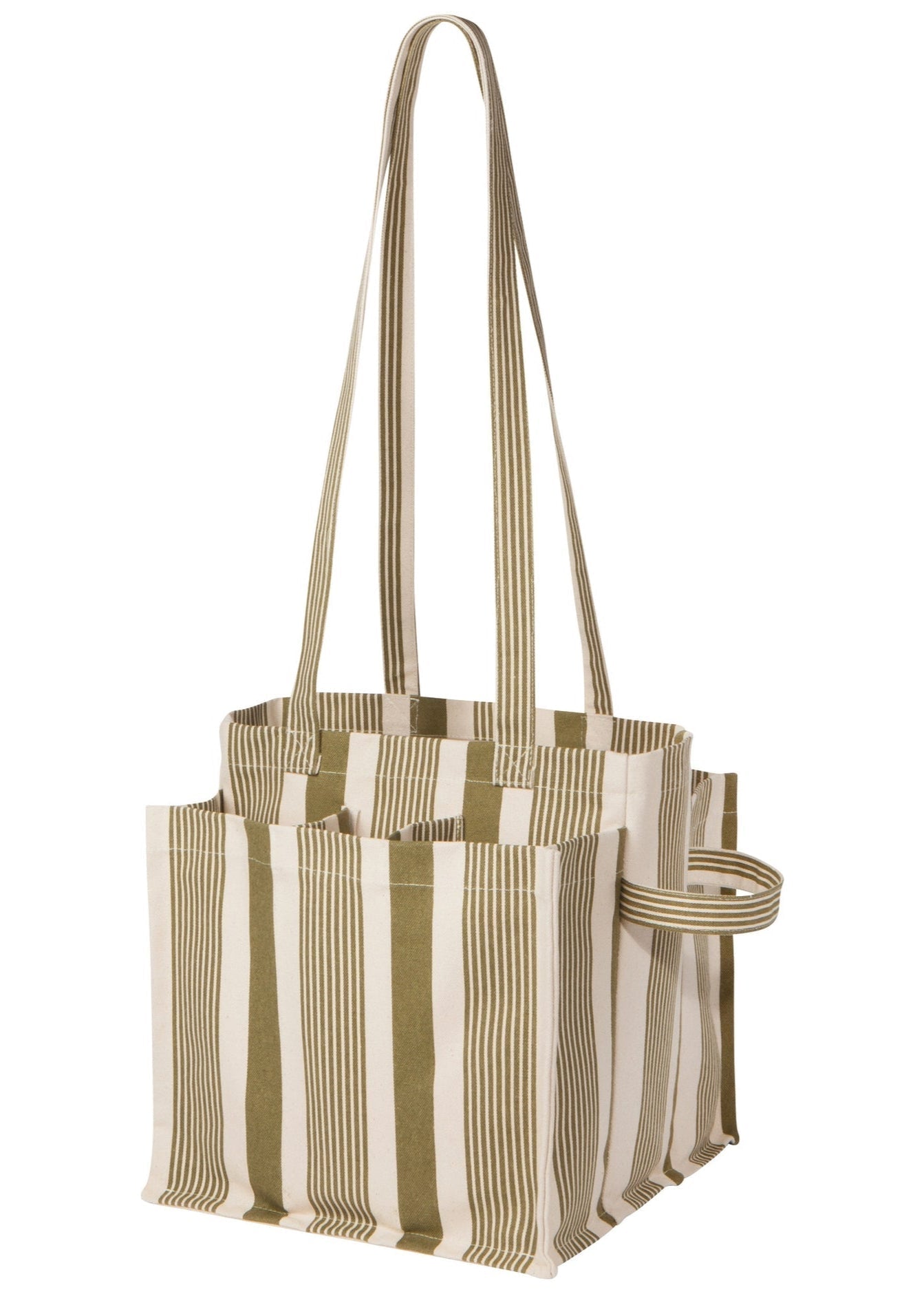 Stripe Shopping Tote - Sage 