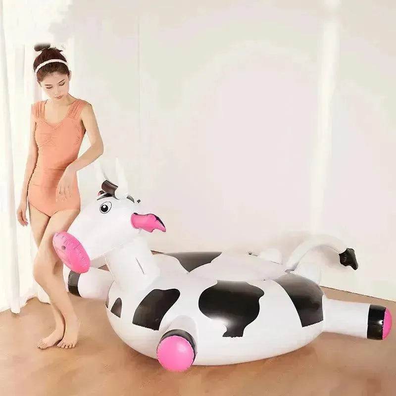 Summer Outdoor Water Inflatable Cows Floating Row Toys 