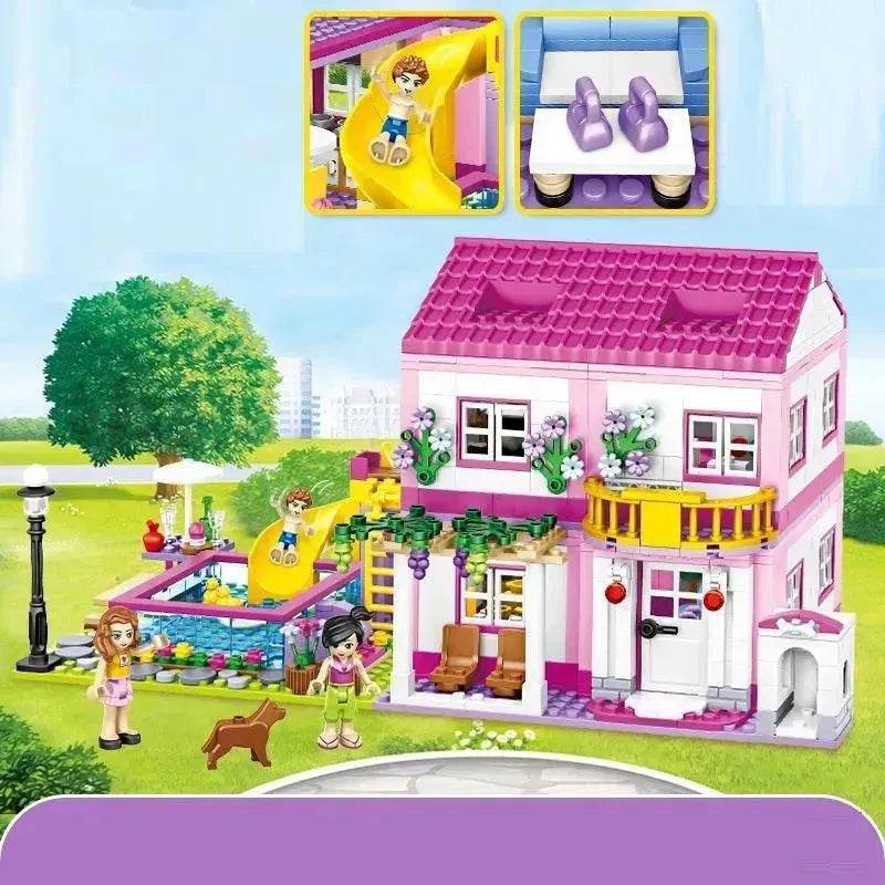 Summer Villa Play House Children's Educational Building Blocks Toys 