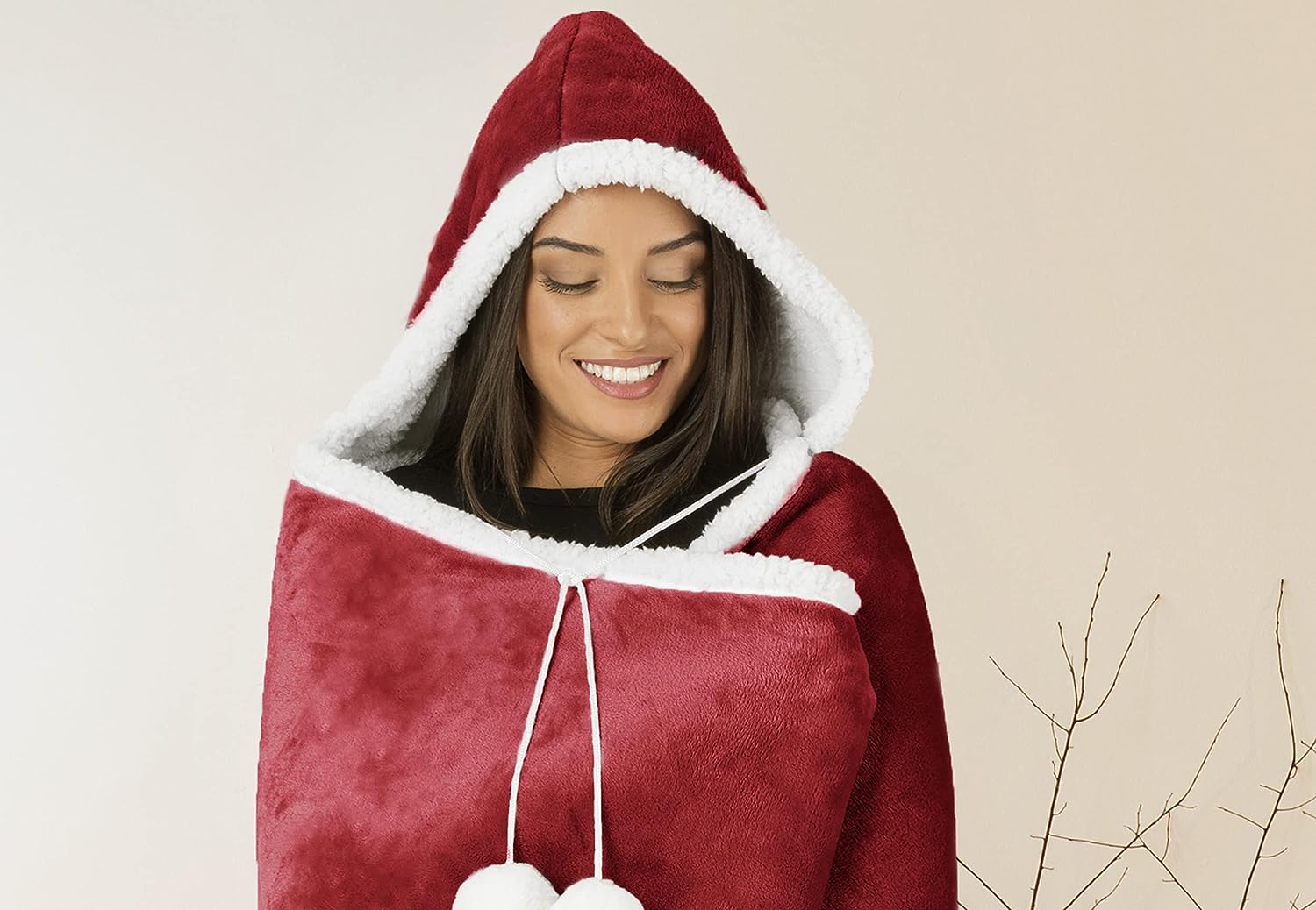 Super Soft Hooded Flannel Blanket Throw Home Decor Bedding 51X71 Red 