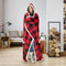 Super Soft Red & Black Hooded Flannel Blanket Throw – Cozy Sherpa Home Décor Bedding, 51